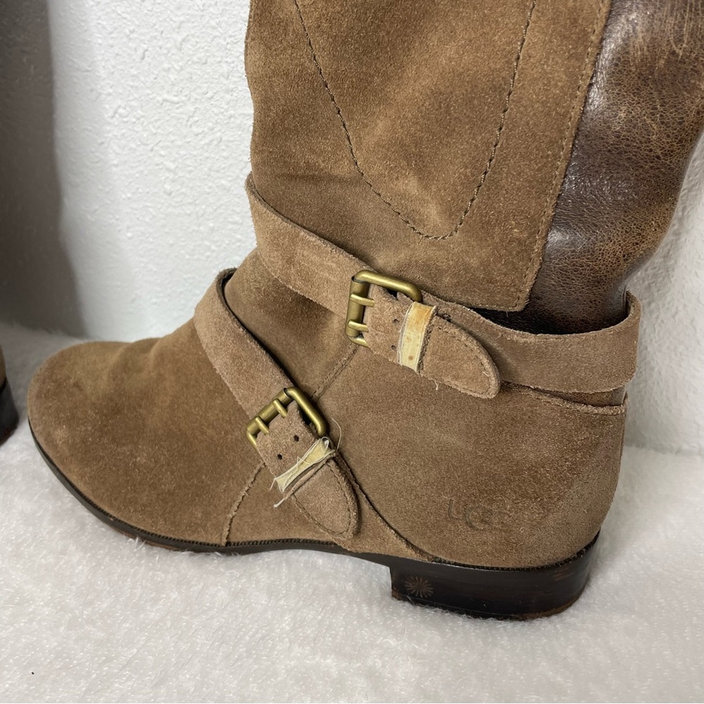 UGG Cydnee Brown Suede Leather Tall Riding Boots size 8.5 - Picture 8 of 16